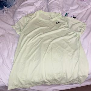 Nike light lime green dri fit womens workout shirt